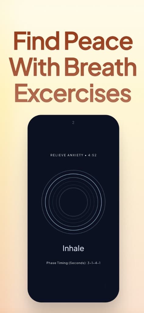 Andy breathing exercise: guided inhale and exhale timing on iPhone