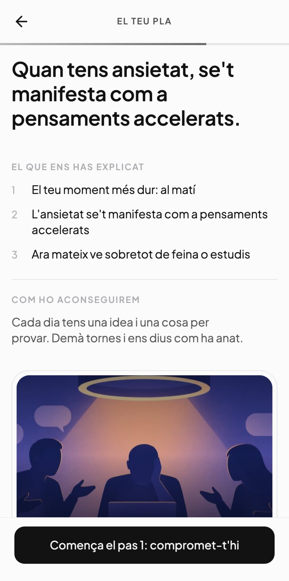 Un pla de l'Andy escrit a partir de les respostes d'una persona, amb un objectiu per al dia 14