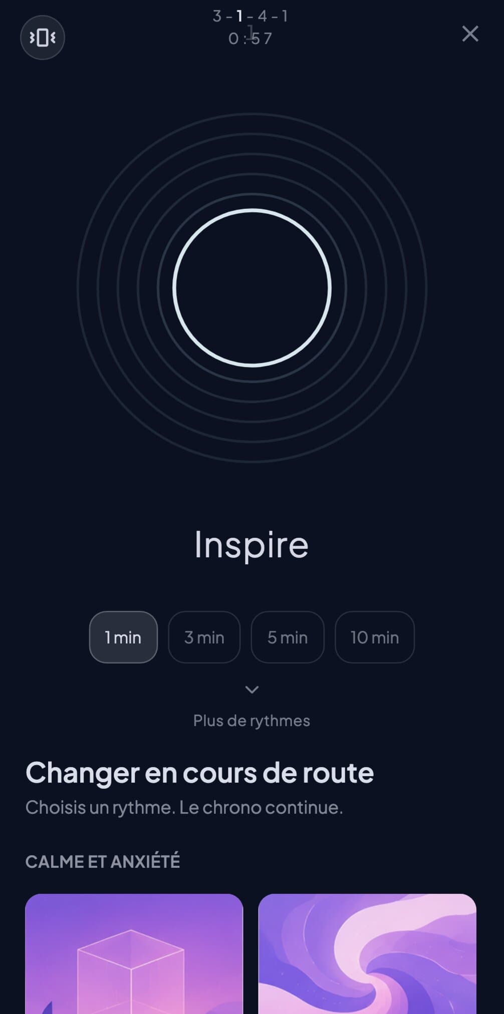 Un exercice de respiration d'Andy qui compte un rythme 3-1-4-1