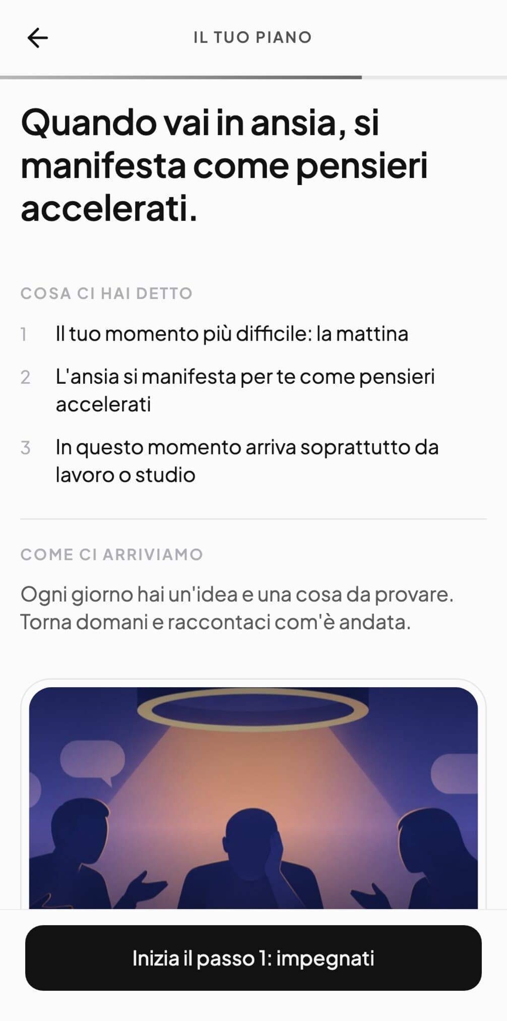 Un piano di Andy scritto a partire dalle risposte di una persona, con un obiettivo per il giorno 14