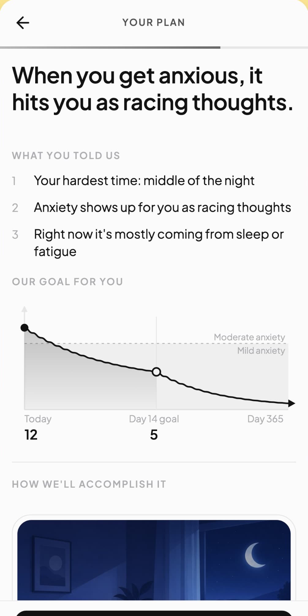 An Andy plan written from one person's own answers, with a day 14 goal