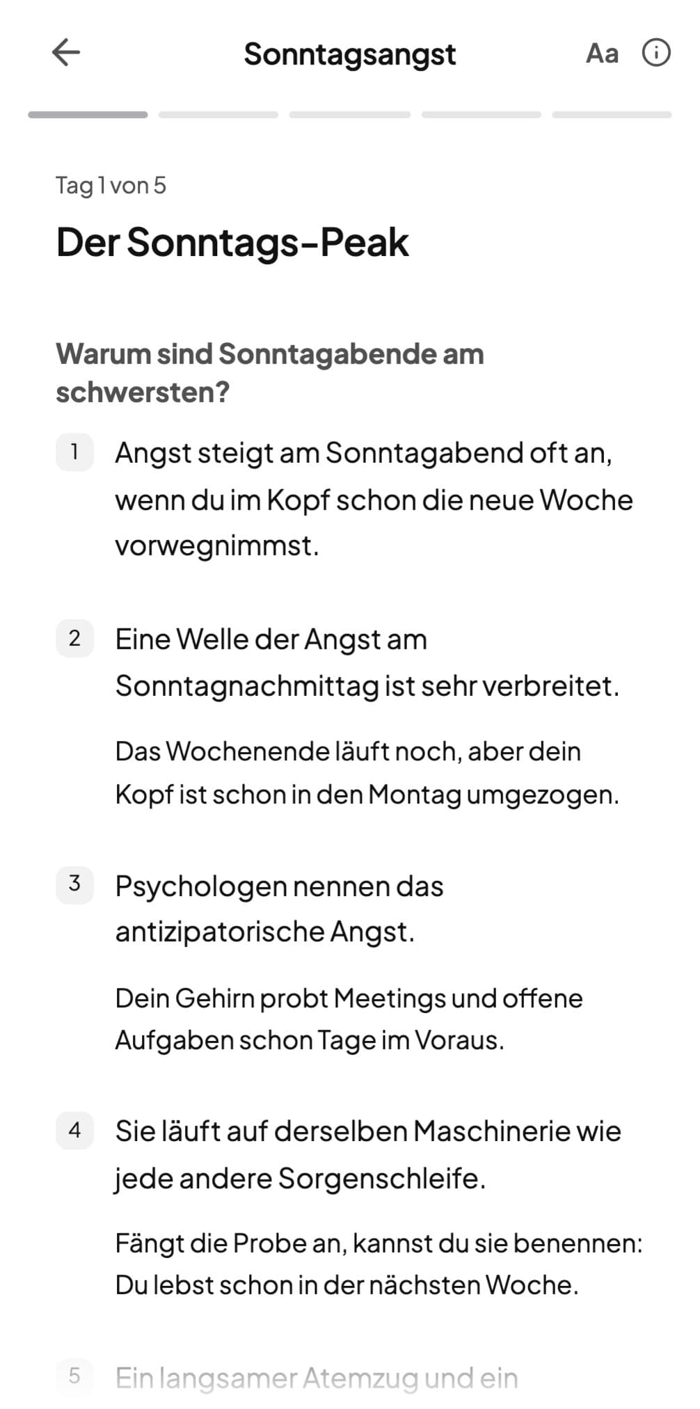 Tag 1 von 5 des Pfads Sonntagsangst in Andy: Der Sonntags-Peak
